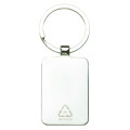 Rectangle Recycled Zinc Alloy Keyring w/ Bamboo