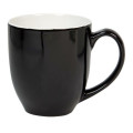 Coffee mug 450ml two tone orange and white curvy