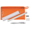 stationery set ruler, pencils, pen, sharpener and rubber