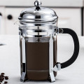 French Hand Press Stainless Steel Glass Coffee Pot