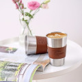 Leather stainless steel heat insulation water cup
