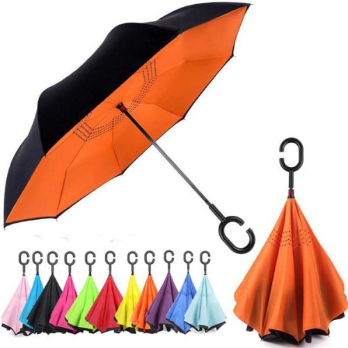 Reverse Umbrella with C-Shaped Handle