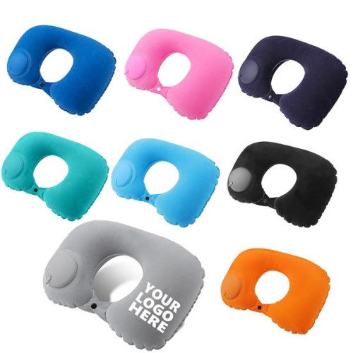 Air Pump Inflatable Travel Neck Pillow