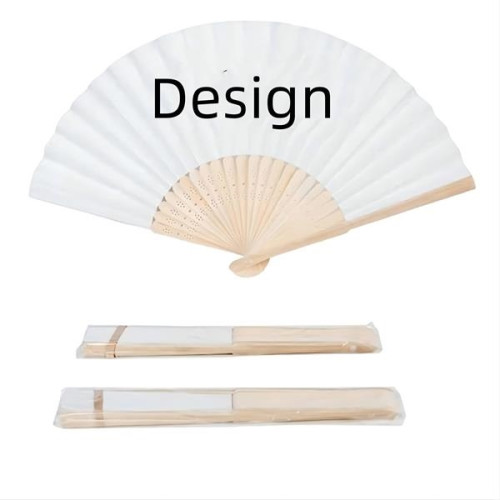 Full-Color Folding Bamboo Paper Hand Fan