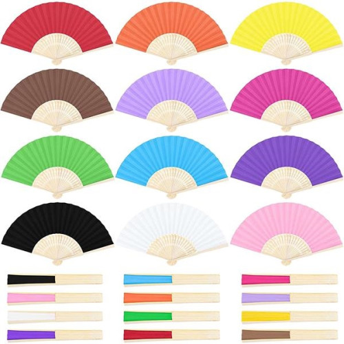 Handheld Folding Paper Bamboo Fan