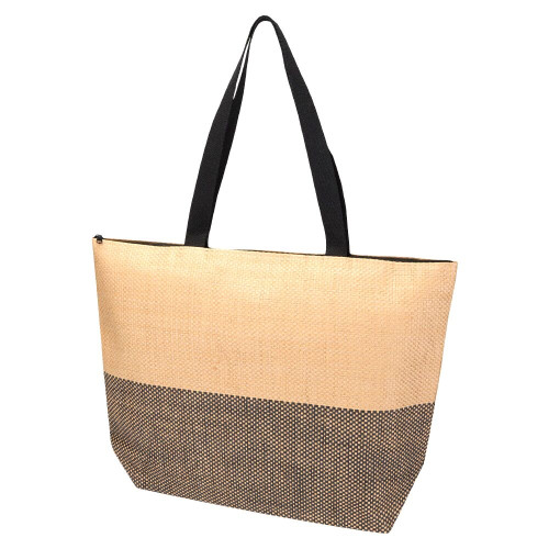 Paper Straw Large Zipped Tote - 21L