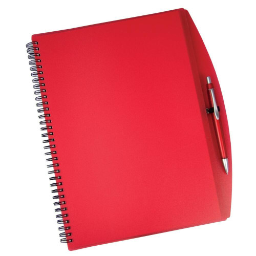 Spiral notebook and pen
