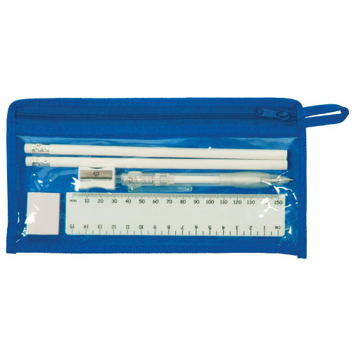 stationery set ruler, pencils, pen, sharpener and rubber
