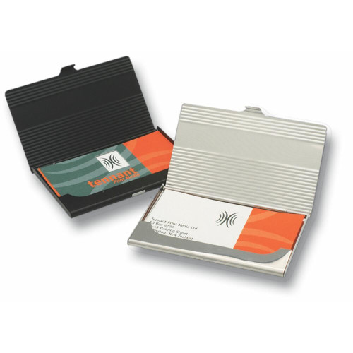 Business card holder metal holds up to 15 cards