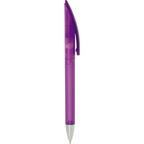 Plastic pen twist action frosted barrel large clip Nova