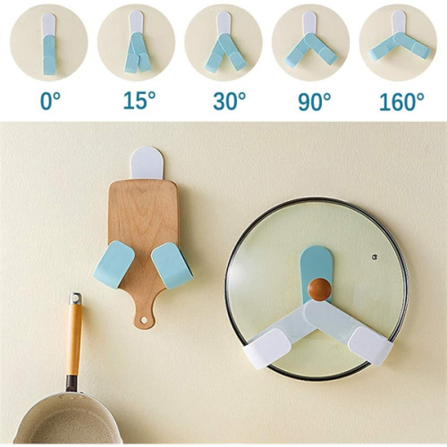 No-Punch Wall-Mounted Rotatable Pot Lid Holder